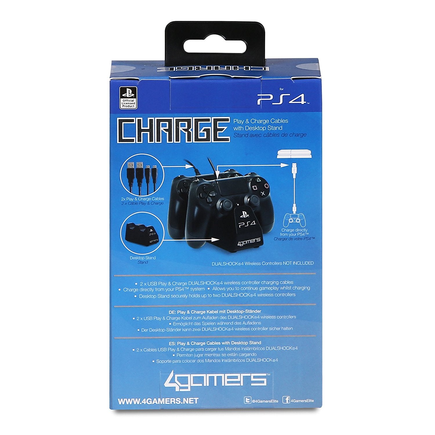 Officially Licensed Dual Controller Stand with Twin USB Charging Cables - A4T - Console Accessories by A4T The Chelsea Gamer