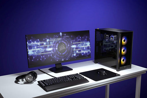 Corsair iCUE 4000X RGB Tempered Glass Mid-Tower ATX Case - Black - Core Components by Corsair The Chelsea Gamer