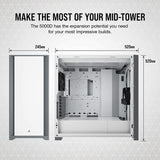 Corsair 5000D Tempered Glass Midi Tower PC Case - White - Core Components by Corsair The Chelsea Gamer