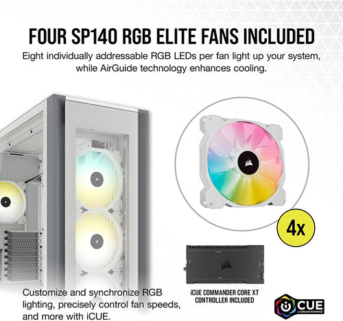 Corsair iCUE 7000X RGB Tempered Glass Full-Tower ATX PC Case — White - Core Components by Corsair The Chelsea Gamer