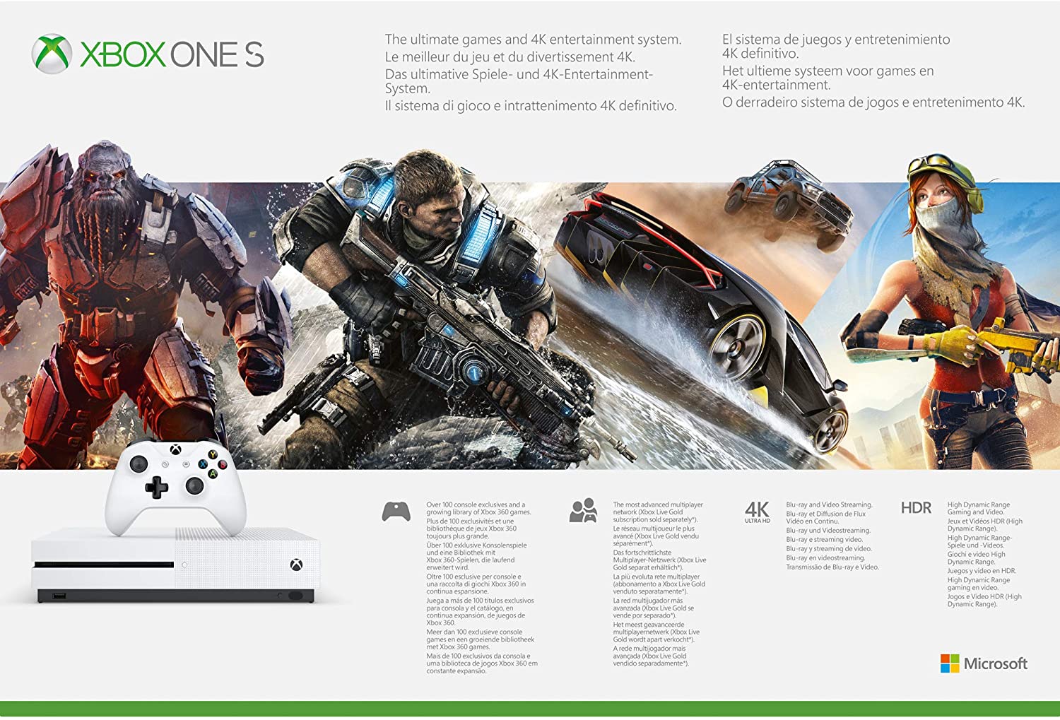 Xbox One S, With 1 Month Game pass and 14 day Xbox Live Gold - Console pack by Microsoft The Chelsea Gamer