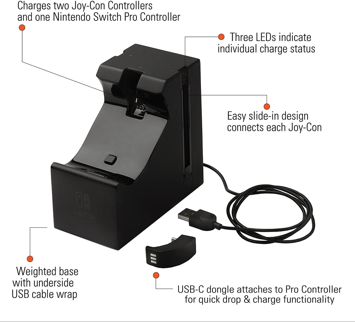 PowerA Joy-Con + Pro Controller Charging Dock for Nintendo Switch - Console Accessories by PowerA The Chelsea Gamer