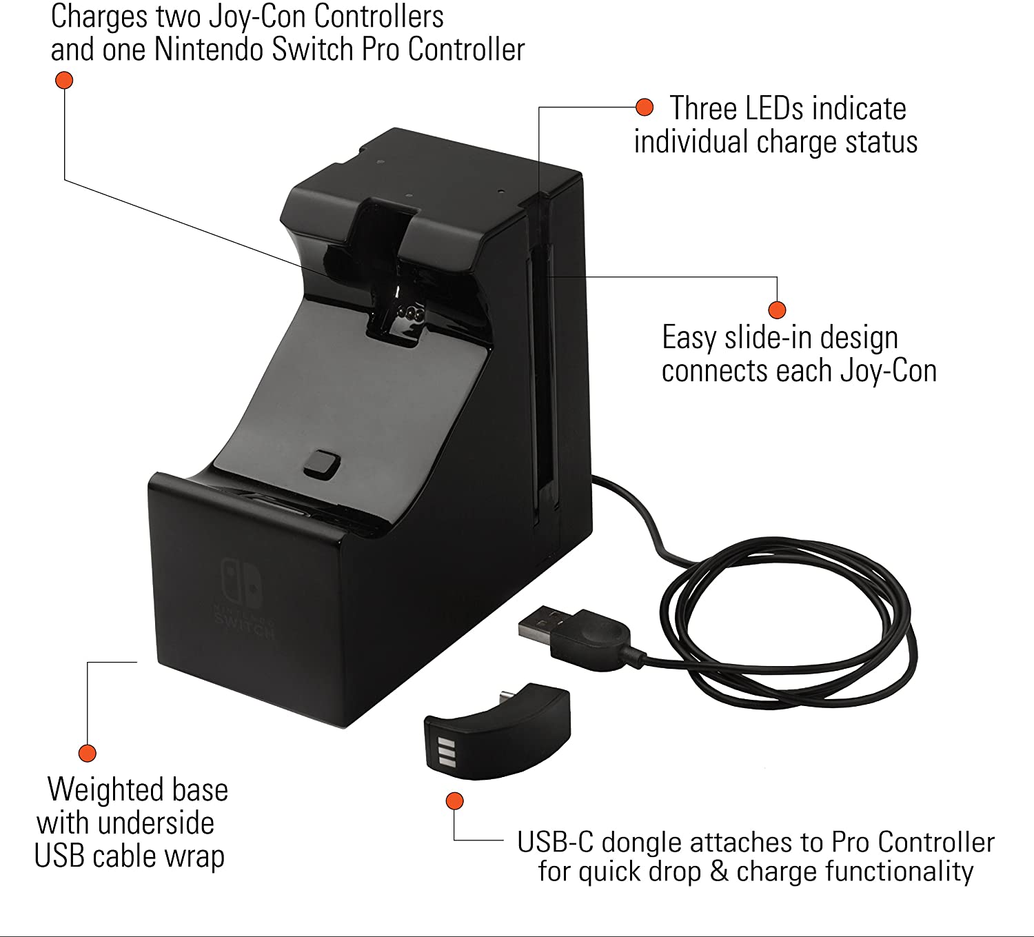 PowerA Joy-Con + Pro Controller Charging Dock for Nintendo Switch - Console Accessories by PowerA The Chelsea Gamer