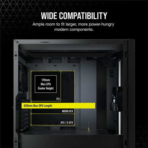 Corsair 5000D AIRFLOW Midi Tower PC Case - Black - Core Components by Corsair The Chelsea Gamer
