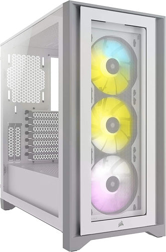 Corsair iCUE 4000X RGB Tempered Glass Mid-Tower ATX Case - White - Core Components by Corsair The Chelsea Gamer