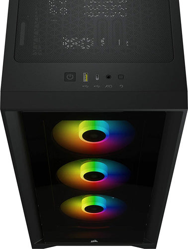 Corsair iCUE 4000X RGB Tempered Glass Mid-Tower ATX Case - Black - Core Components by Corsair The Chelsea Gamer