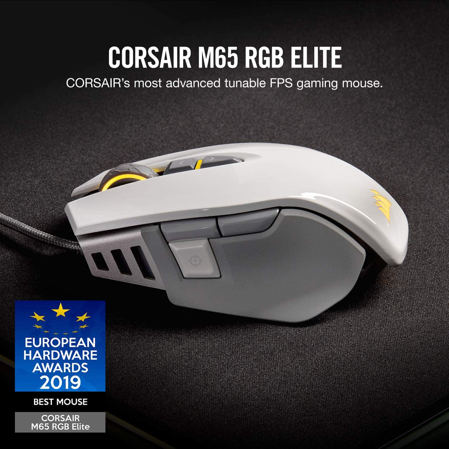 Corsair - M65 RGB ELITE Tunable FPS Gaming Mouse - White - Mice by Corsair The Chelsea Gamer
