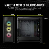 Corsair iCUE 5000X RGB Midi Tower PC Case - Black - Core Components by Corsair The Chelsea Gamer
