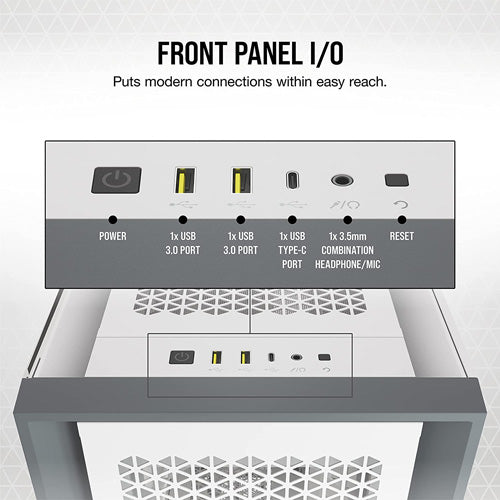 Corsair 5000D AIRFLOW Midi Tower PC Case - White - Core Components by Corsair The Chelsea Gamer