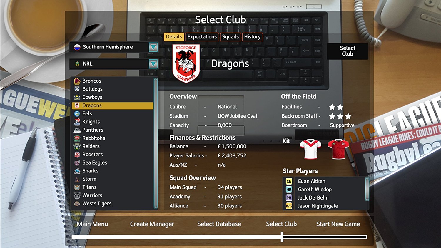 Rugby League Team Manager 2018 - PC - Video Games by Alternative Software The Chelsea Gamer