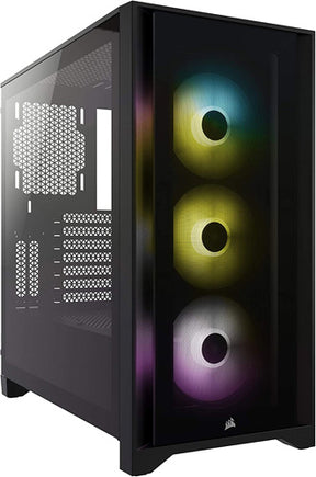 Corsair iCUE 4000X RGB Tempered Glass Mid-Tower ATX Case - Black - Core Components by Corsair The Chelsea Gamer