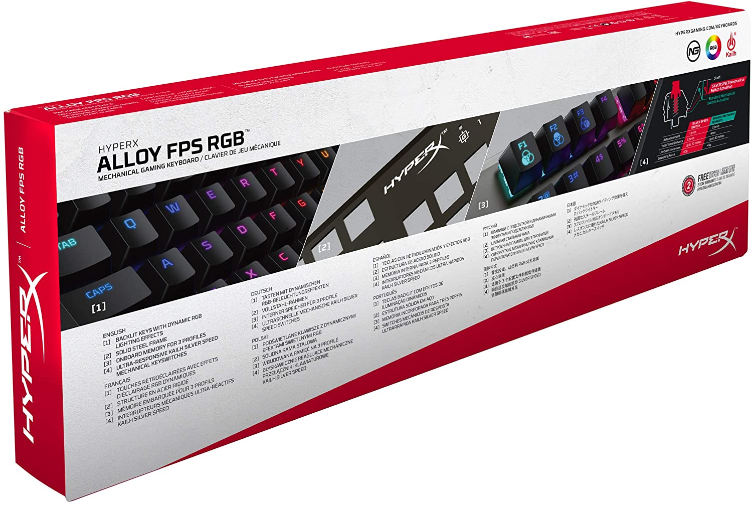 HyperX Alloy FPS USB RGB LED Gaming Keyboard with Mechanical Kailh Silver Speed Switches - Keyboard by HyperX The Chelsea Gamer