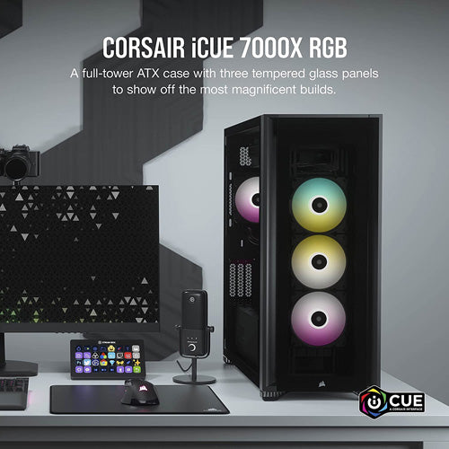 Corsair iCUE 7000X RGB Tempered Glass Full-Tower ATX PC Case — Black - Core Components by Corsair The Chelsea Gamer
