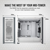 Corsair 5000D AIRFLOW Midi Tower PC Case - White - Core Components by Corsair The Chelsea Gamer