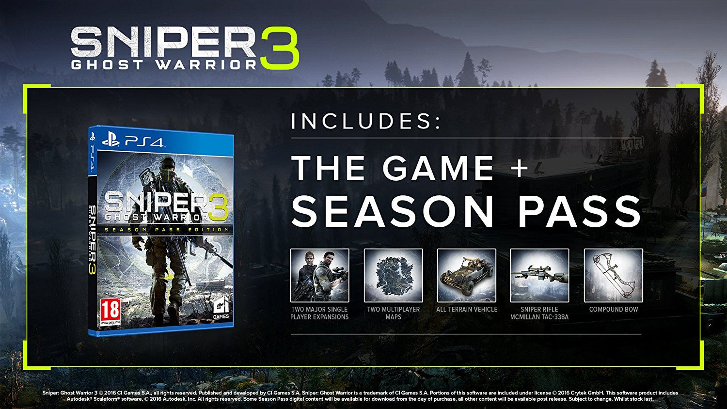 Sniper: Ghost Warrior 3 Season Pass Edition - PS4 - Video Games by City Interactive Games The Chelsea Gamer