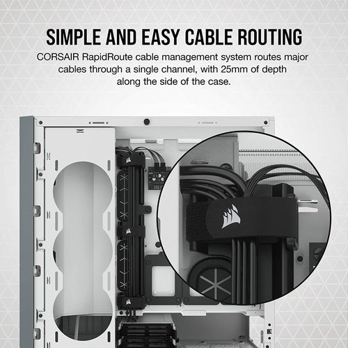 Corsair 5000D Tempered Glass Midi Tower PC Case - White - Core Components by Corsair The Chelsea Gamer