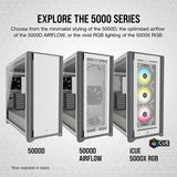 Corsair 5000D AIRFLOW Midi Tower PC Case - White - Core Components by Corsair The Chelsea Gamer