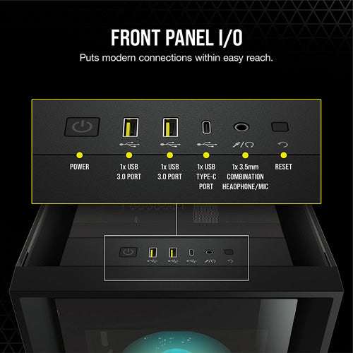 Corsair iCUE 5000X RGB Midi Tower PC Case - Black - Core Components by Corsair The Chelsea Gamer