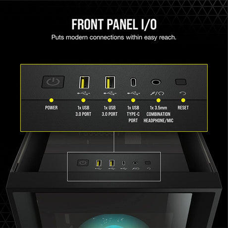 Corsair iCUE 5000X RGB Midi Tower PC Case - Black - Core Components by Corsair The Chelsea Gamer