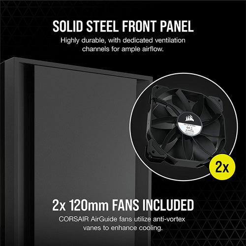 Corsair 5000D Tempered Glass Midi Tower PC Case - Black - Core Components by Corsair The Chelsea Gamer