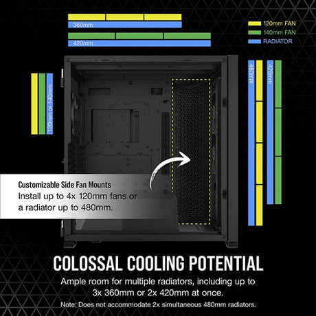 Corsair 7000D AIRFLOW Full Tower PC Case - Black - Core Components by Corsair The Chelsea Gamer