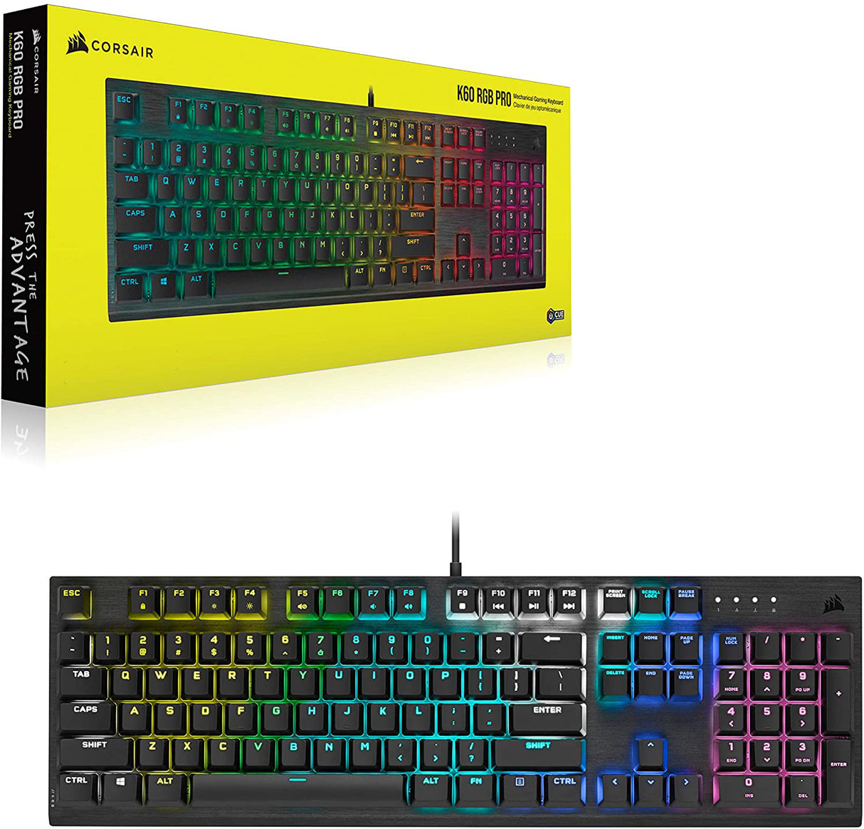 Corsair - K60 RGB PRO Mechanical Gaming Keyboard - Cherry Viola - Black - Keyboard by Corsair The Chelsea Gamer