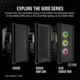 Corsair 5000D Tempered Glass Midi Tower PC Case - Black - Core Components by Corsair The Chelsea Gamer