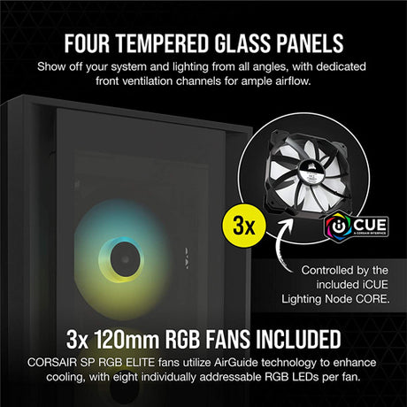 Corsair iCUE 5000X RGB Midi Tower PC Case - Black - Core Components by Corsair The Chelsea Gamer