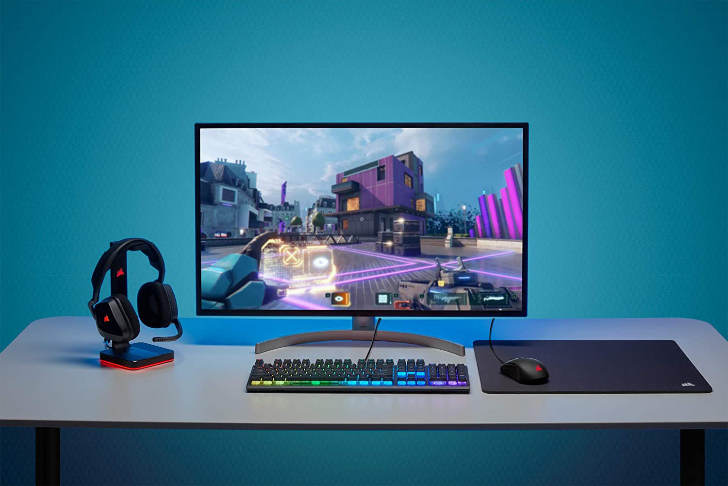 Corsair - K60 RGB PRO Mechanical Gaming Keyboard - Cherry Viola - Black - Keyboard by Corsair The Chelsea Gamer