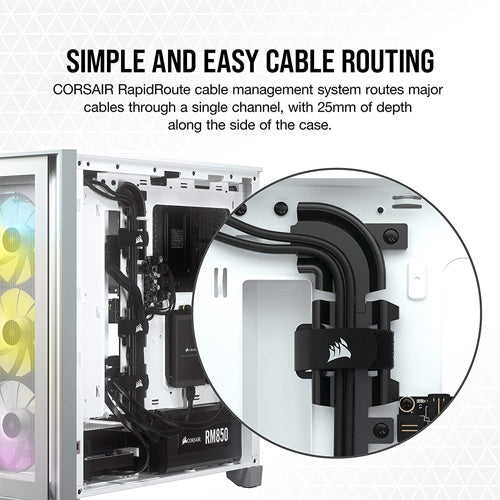 Corsair iCUE 4000X RGB Tempered Glass Mid-Tower ATX Case - White - Core Components by Corsair The Chelsea Gamer