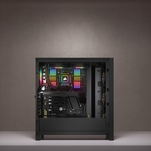 Corsair iCUE 4000X RGB Tempered Glass Mid-Tower ATX Case - Black - Core Components by Corsair The Chelsea Gamer