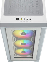Corsair iCUE 4000X RGB Tempered Glass Mid-Tower ATX Case - White - Core Components by Corsair The Chelsea Gamer
