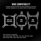 Corsair iCUE H100i ELITE CAPELLIX Liquid CPU Cooler - White - Core Components by Corsair The Chelsea Gamer