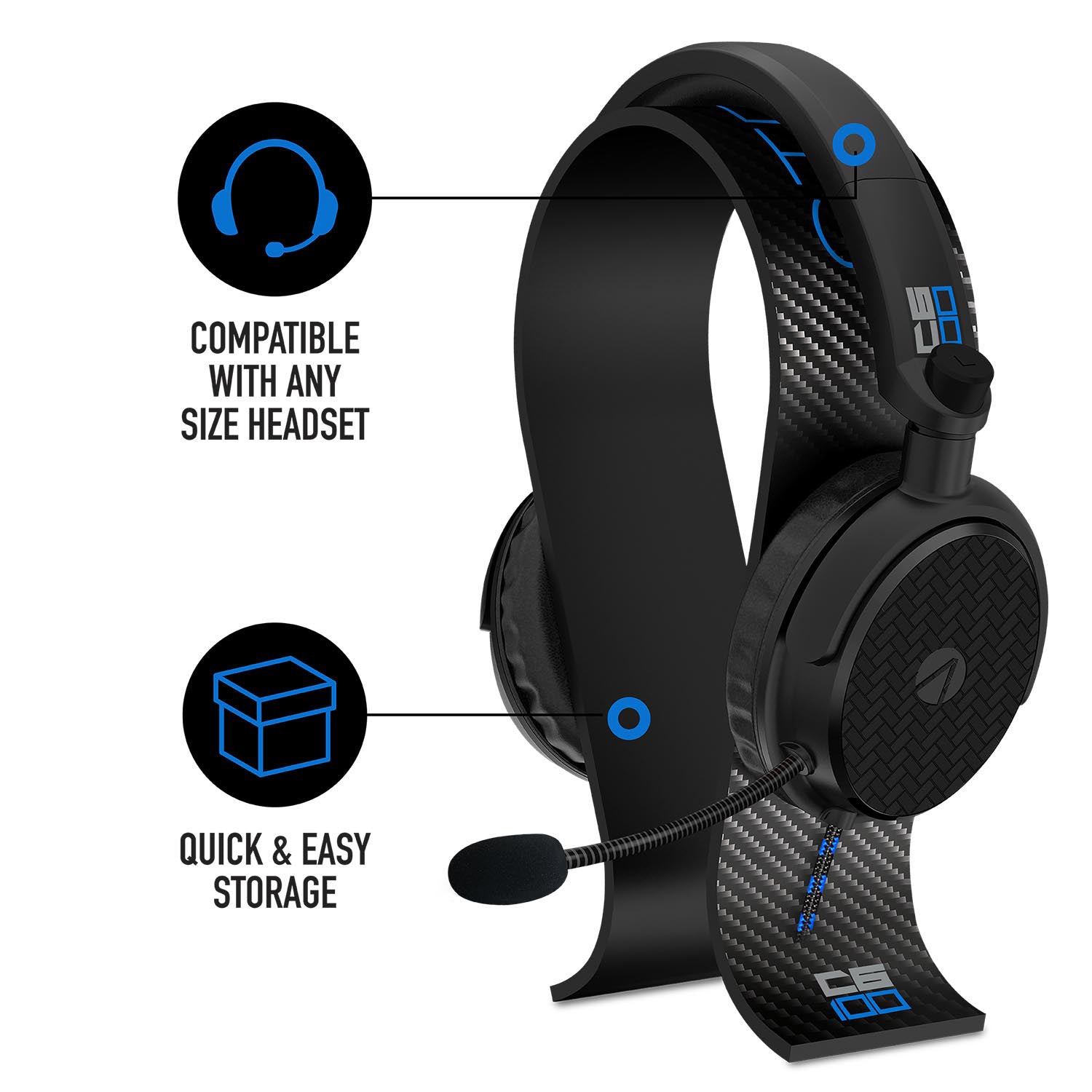 STEALTH C6-100 Stereo Gaming Headset & Stand - Black & Blue - Console Accessories by ABP Technology The Chelsea Gamer