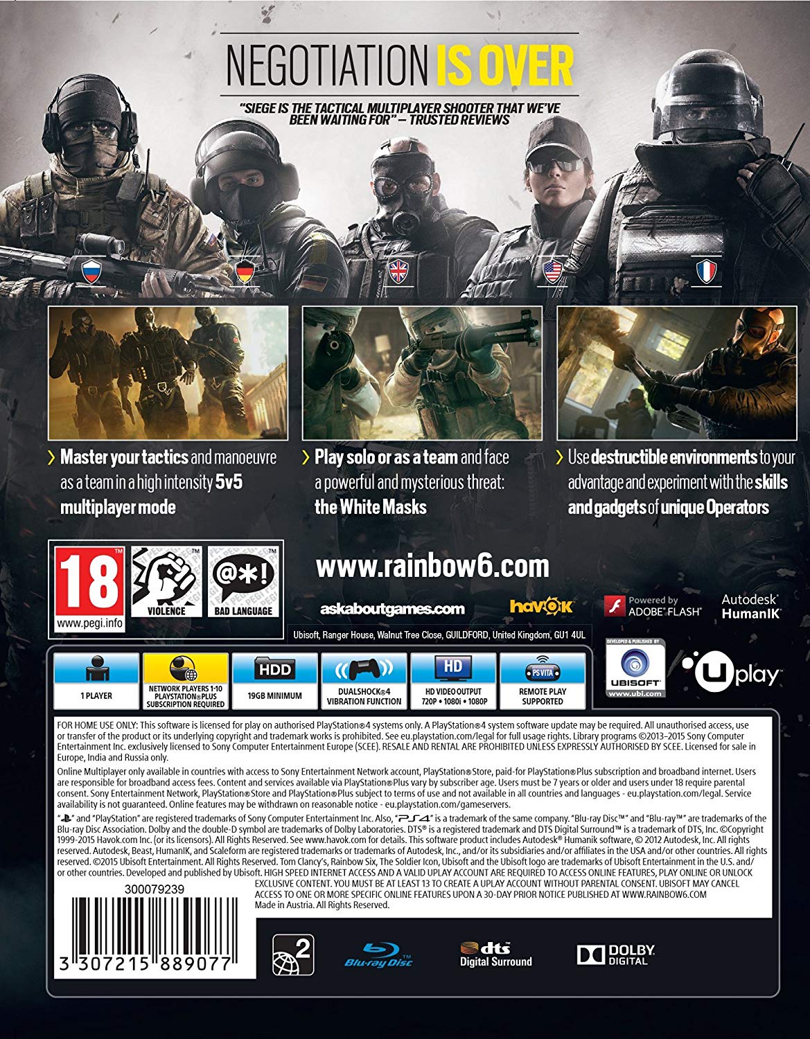 Tom Clancy's Rainbow Six Siege - Standard Edition - Video Games by UBI Soft The Chelsea Gamer