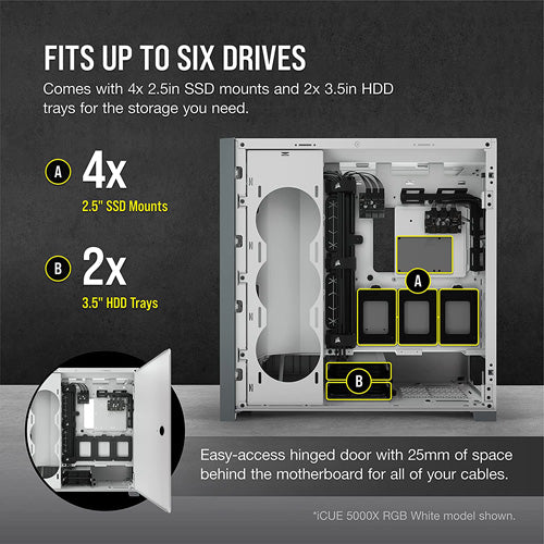 Corsair iCUE 5000X RGB Midi Tower PC Case - Black - Core Components by Corsair The Chelsea Gamer