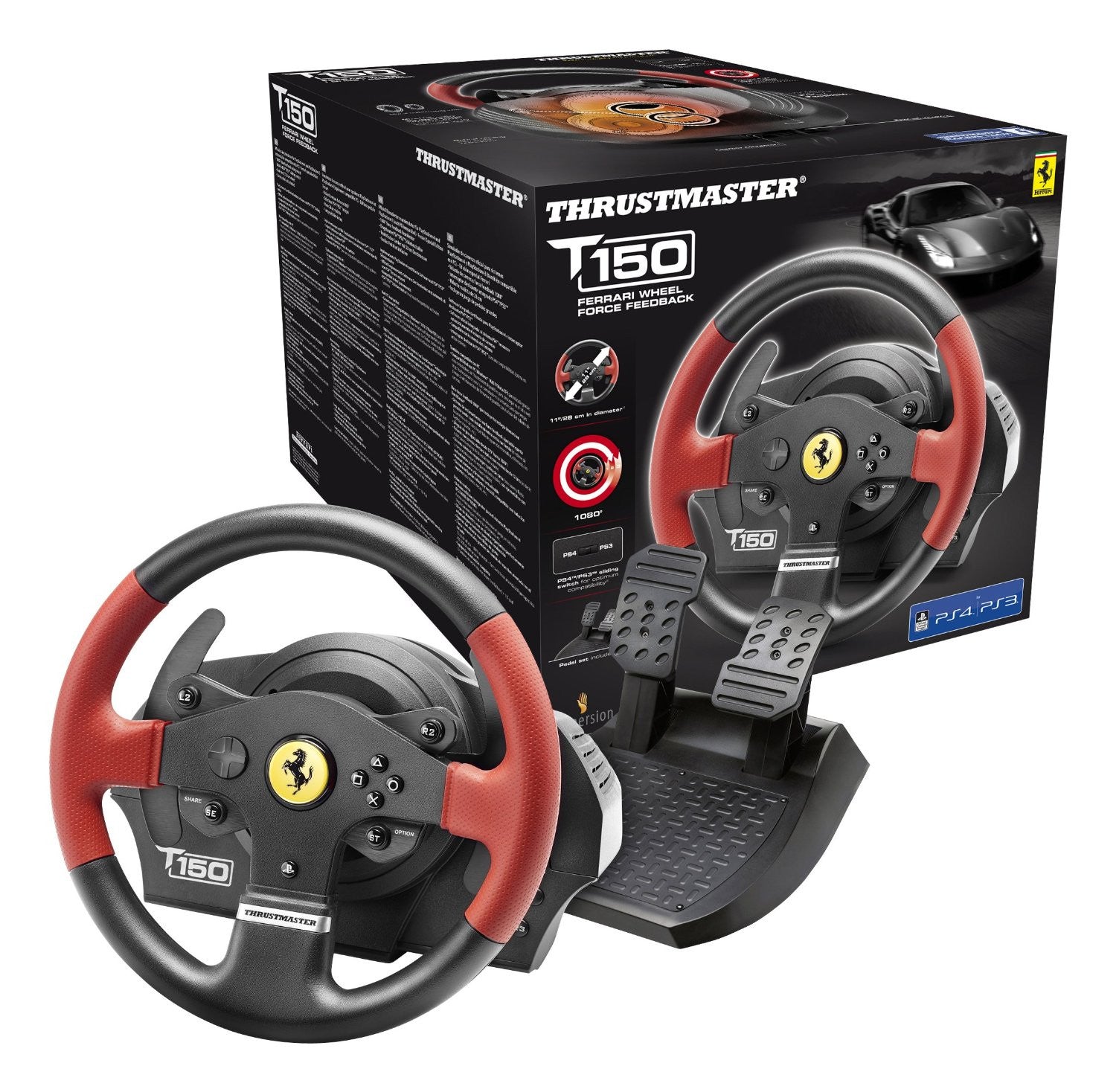 Thrustmaster T150 Ferrari Force Feedback Wheel (PS4/PS3/PC DVD) - Console Accessories by Thrustmaster The Chelsea Gamer