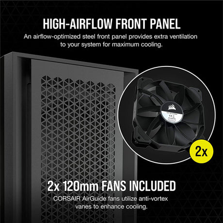 Corsair 5000D AIRFLOW Midi Tower PC Case - Black - Core Components by Corsair The Chelsea Gamer