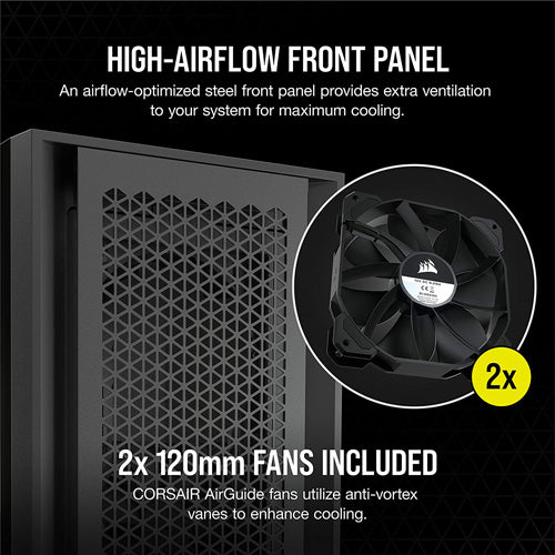 Corsair 5000D AIRFLOW Midi Tower PC Case - Black - Core Components by Corsair The Chelsea Gamer