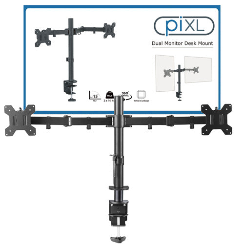 piXL Double Monitor Arm Desk Mount - Furniture by piXL The Chelsea Gamer