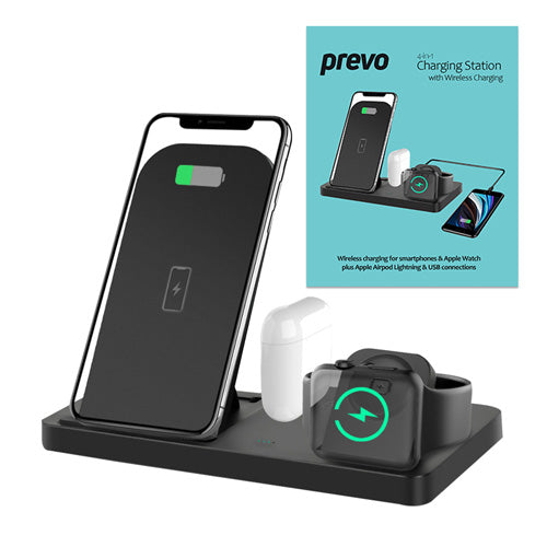 Prevo Universal 4-In-1 Fast Charging QI Wireless Charging Station - Cables by Prevo The Chelsea Gamer