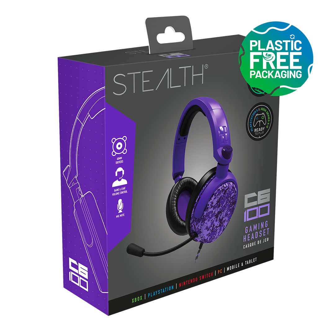 STEALTH C6-100 Stereo Gaming Headset - Camo Purple - Console Accessories by ABP Technology The Chelsea Gamer