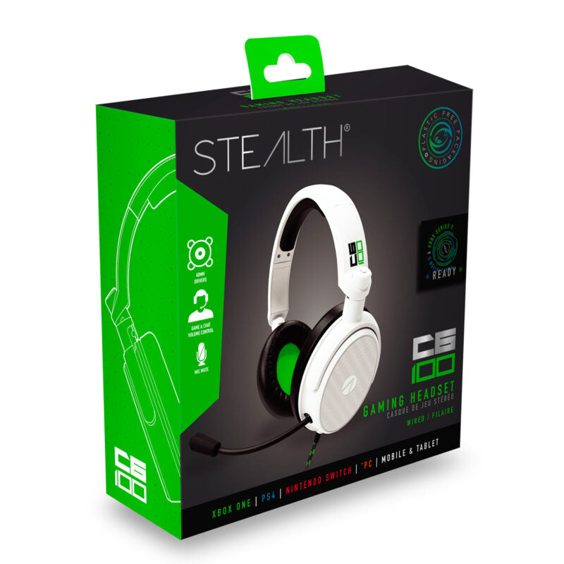 STEALTH C6-100 Stereo Gaming Headset - Green/White - Console Accessories by ABP Technology The Chelsea Gamer
