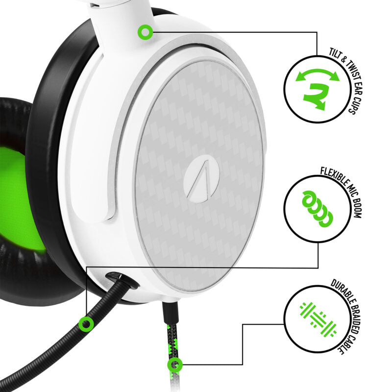 STEALTH C6-100 Stereo Gaming Headset - Green/White - Console Accessories by ABP Technology The Chelsea Gamer