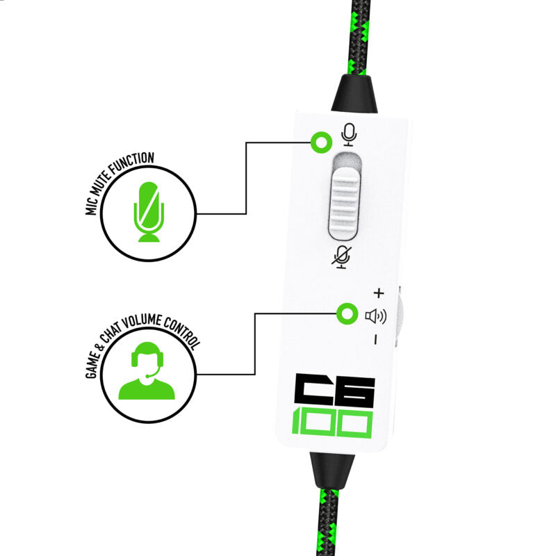 STEALTH C6-100 Stereo Gaming Headset - Green/White - Console Accessories by ABP Technology The Chelsea Gamer