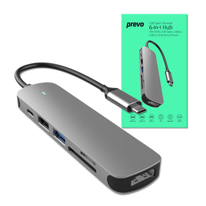 Prevo - C605A USB Type-C 6-In-1 Hub - Cables by Prevo The Chelsea Gamer