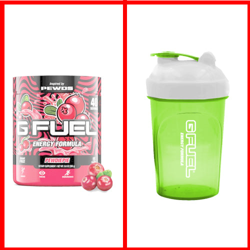 PewDiePie Lingonberry Flavour & LPG Shaker Bundle - merchandise by G Fuel The Chelsea Gamer