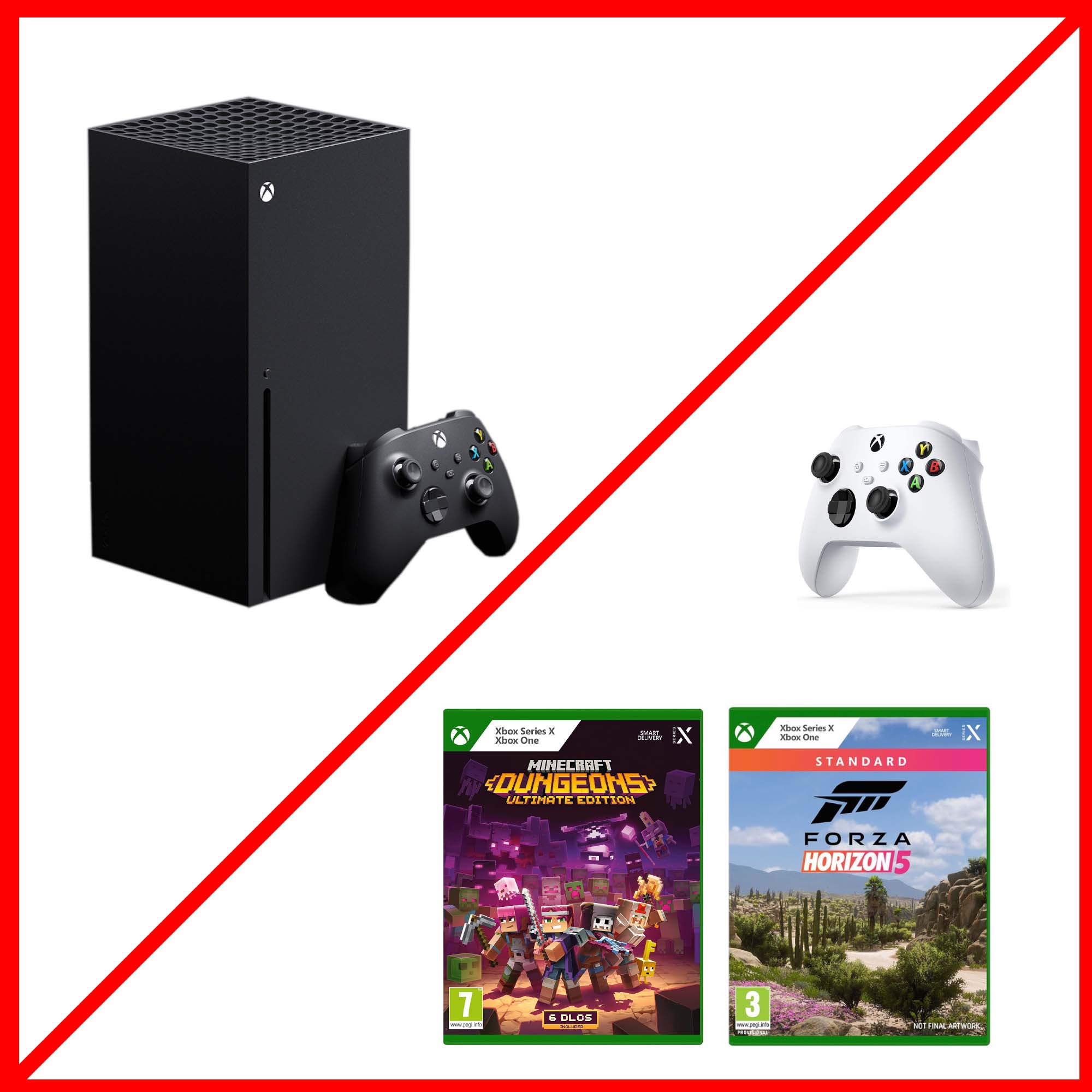Xbox Series X Console - Robot White / Forza Motorsport 5 / Minecraft Dungeons Ultimate Bundle - Console pack by Microsoft The Chelsea Gamer