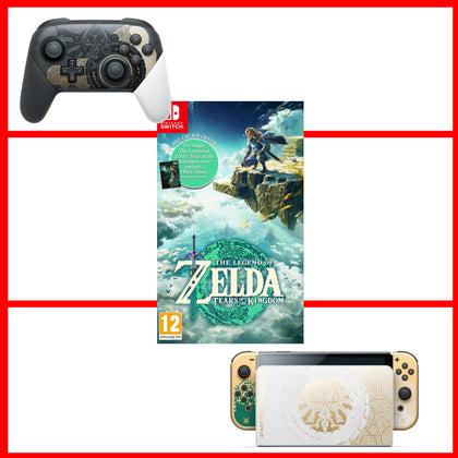 The Legend of Zelda: Tears of the Kingdom Limited Edition OLED & Game & Pro Controller - Console pack by Nintendo The Chelsea Gamer