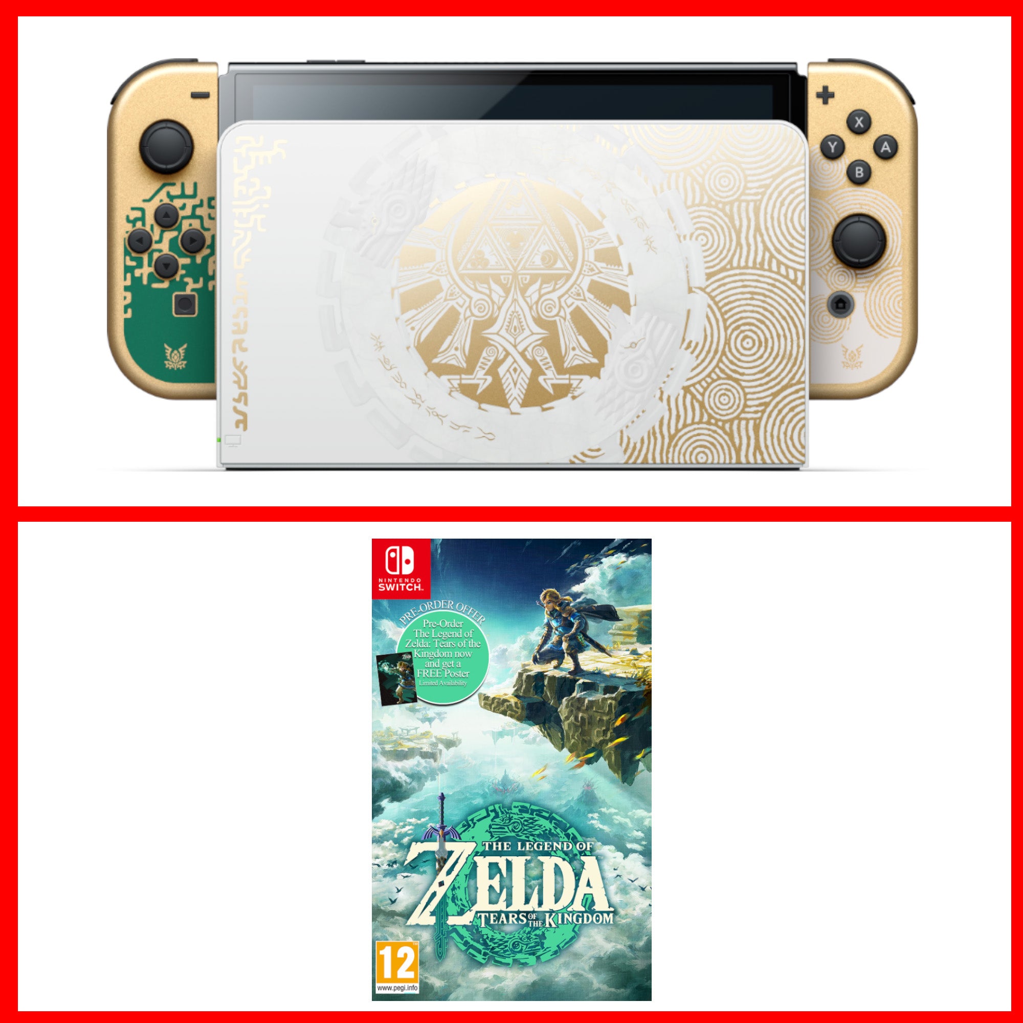 Nintendo Switch OLED - The Legend of Zelda: Tears of the Kingdom Edition  with Case and Wireless Controller Bundle